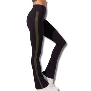 SPLITS59- Raquel Flared Leggings Wide Leg Army Stripe Yoga Gym Barre